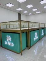 Vitrine de présentation de bijoux en verre avec éclairage LED tricolore, étanche et personnalisable pour centre commercial