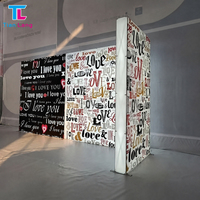 Bannière publicitaire portable pliable de 3 m pour stand d'exposition, toile tendue en tissu pour salon professionnel