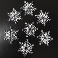 Pendentif flocon de neige en acrylique transparent, décoration de sapin de Noël, arrangement de scène de mariage, flocon de neige