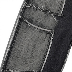 Newest Design Men's 100% Cotton Flare Acid Stonewashed High <b>Stretch</b> <b>Denim</b> Embroidery Black Fleece Lining Breathable Quick Spring - Product Image 1