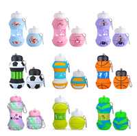 Bouteille d'eau pliable en silicone en forme de gourde, réutilisable, écologique, sans BPA, mignonne, pour enfants.