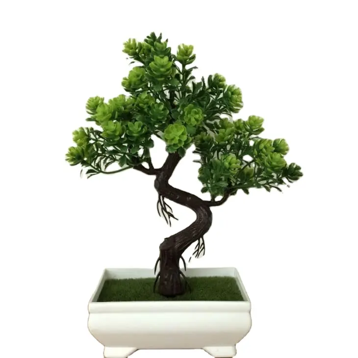 Pz008 — simulation de décoration de maison, petites plantes de pin, arbres de bonsaï artificielles avec pot, vente en gros, d'usine, nouveau