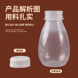 Bouteilles en plastique PP de qualité alimentaire 200 ml 500 ml avec bouchon à vis, bouteille ronde épaissie pour distribution de boissons, emballage général - Product Image 1