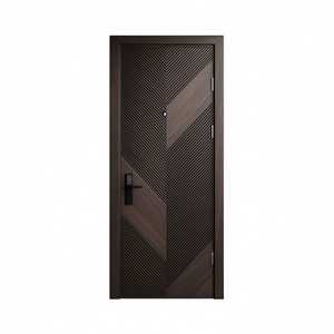 Porte intérieure en bois de style européen peint foncé noyau solide prémonté chambre salle de bain villa appartement - Product Image 1