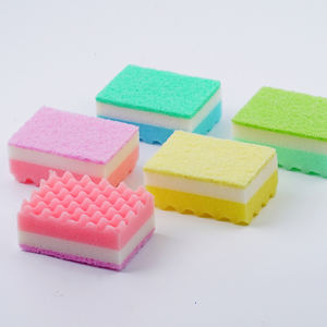 Spugna colorata per lavare i piatti in spugna spessa a tre strati pentole Scrubber spugna per la casa ad alto assorbimento - Product Image 6