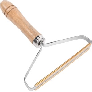 Lint Remover 12Cm Wide Stainless Steel Blade Wooden Handle For Woolen Clothes Portable Hair Removal Tool - Product Image 2