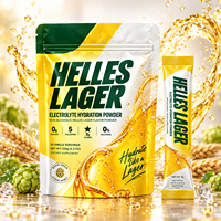 OLLI Helles Lager Poudre d'hydratation électrolytique sans alcool, 0 sucre, 0 glucides, 5 calories, 30 sachets de 150g, après l'entraînement