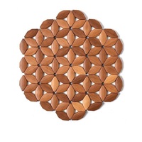 PRSVRA HHL-1436 Dessous-de-plat ronds en bois naturel pour plats chauds, ensemble pour table et comptoir de cuisine, robustes, durables, classiques, en stock