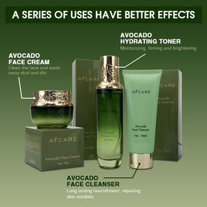 Juego de belleza coreana para el cuidado de la piel, humectante sin sulfato, antienvejecimiento y ácido hialurónico, juego de cuidado de la piel de aguacate ordinario - Product Image 4