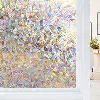 Película de Privacidad para Ventanas con Adhesión Estática de Alta Calidad, Adhesivo Decorativo para Vidrio con Patrón de Color Láser 3D