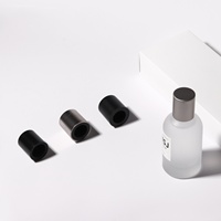 Tapón de botella de perfume de aluminio negro gris plateado mate hecho en stock para rociador FEA de 15mm