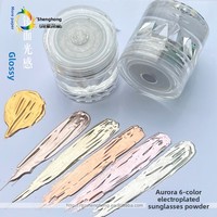Poudre de pigment effet miroir métallique or et or rose argenté pour nail art, paillettes pour vernis gel UV, beauté des ongles