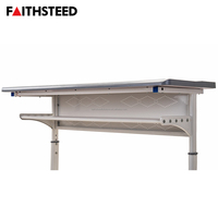 Ensemble robuste de bureau et chaise double gris pour étudiants, poste de travail de classe réglable en hauteur pour deux élèves, salle d'étude
