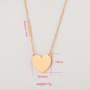 Donne Nuovi Gioielli In Oro Placcato In Acciaio Inox Inciso <span class=keywords><strong>Collana</strong></span> di Fascino Del Cuore - Product Image 2