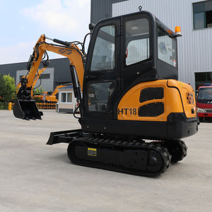 HT18 Chinese <b>Cheap</b> Mini Excavator With Swing Boom, Close Cab & Free <b>Buckets</b> with Hydraulic Joystick - Product Image 5