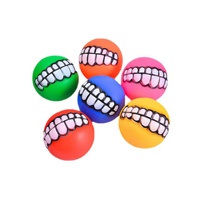 Factory Price Funny Pet Teeth Pattern <b>Balls</b> Squeaky <b>Dogs</b> Toys Sound Bite Resistant Durable <b>Dogs</b> Training Chew Toys Color Random - Product Image 3