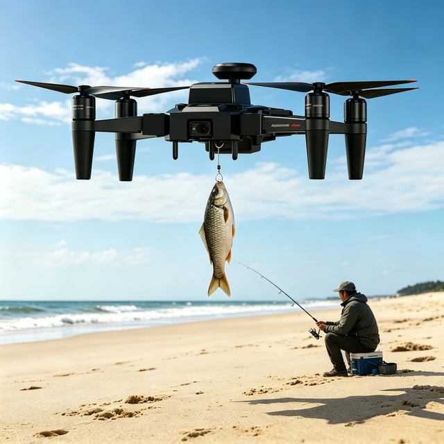 Kingfisher 360 4K HD Anti-Shake Camera Screen Remote Controller 1KG Load IP66 Saltwater-Proof Fishing Drone with Bait Release