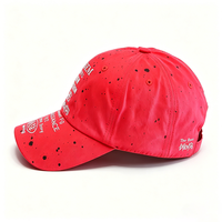 Casquette de baseball brodée rouge, casquette décontractée en coton, casquette de sport unisexe réglable pour un usage quotidien en extérieur
