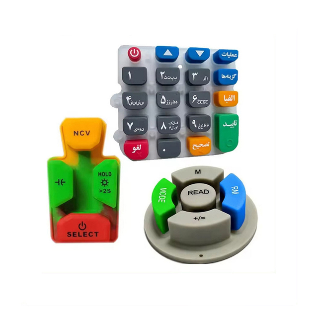 Custom Silicone Rubber Keypad OEM, Precision Molded Arabic Persian Language Control Button Panel for Electronic Device