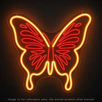 Enseigne néon LED Papillon multicolore, luminaire mural publicitaire pour chambre, mariage, fête, décoration intérieure