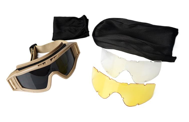 Khaki set (three pairs of lenses + cloth cover + sleeves)