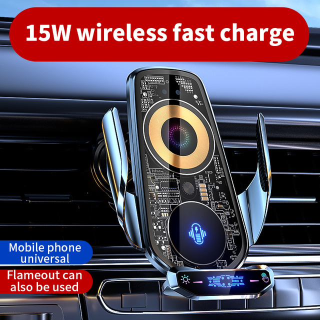 Best Selling Accessories 360 Rotation Navigation 15w Smart Sensor Universal Car Wireless Charger Bracket for Phone for Air Vent