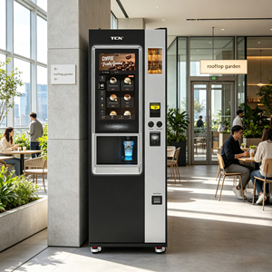 Machine à café automatique à écran tactile multi-paiements, avec SDK intégré, grains de café fraîchement moulus, capacité de 140 tasses, fabriquée en Chine - Product Image 4