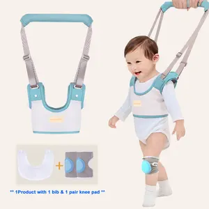 Arnés de asistente para caminar para bebé, andador de bebé, asistente de malla 3D transpirable con Baberos y rodilleras, novedad de 2023