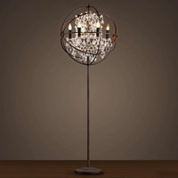 Lustre LED en cristal de style américain personnalisé en forme de cage à oiseaux pour hôtel, mariage, salon et salle à manger - Éclairage de luxe