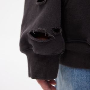 Sudadera unisex de rizo francés 420GSM 100% algodón con logotipo personalizado OEM sudadera de gran tamaño con serigrafía desgastada lavado ácido para mujer - Product Image 3