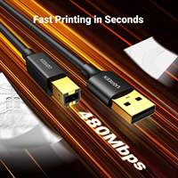 Câble d'imprimante USB A vers B UGREEN 5 pieds, haute vitesse 2.0, câble mâle A vers B, câble d'imprimante/scanner USB pour HP Canon Brother