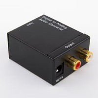 Toslink Amplificador Decodificador S/P DIF Señal digital a adaptador analógico estéreo R/L Convertidor de fibra óptica a coaxial