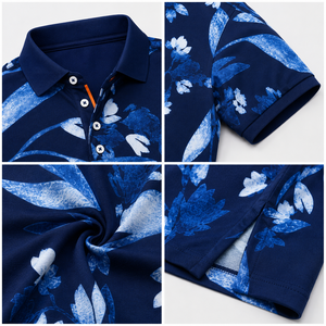 Polo de Golf Floral Premium Personalizado para Hombre, Ropa de Resort de Marca Privada con Tecnología de Absorción de Humedad, OEM - Product Image 3