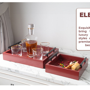 In stock solid wood retro <b>tray</b>, rectangular wooden <b>tray</b> for home use, living room sundry storage <b>tray</b>, fruit and snack plate. - Product Image 3
