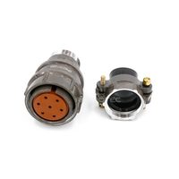 Conector de Aviación para Todo Clima Serie 2PM-27, 7 Posiciones, Hembra, Recto, Sin Blindaje, 2PM27K7QB2