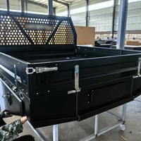 Plateau de camionnette TrailBlaze en aluminium - Personnalisé, noir, étanche, pour le rangement d'outils de voiture en extérieur