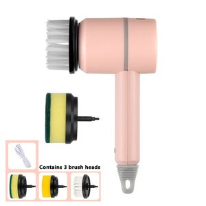 Brosse de nettoyage électrique USB 6-en-1 pour cuisine, avec poils en PP/soies de porc, pour salle de bain, brosse rotative et évier de lavage de vaisselle - Product Image 1