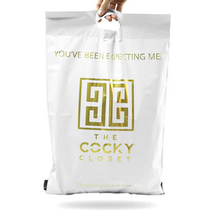 Self Seal Poly Mailing Bags Custom Logo White Personalised Shipping Bags Clothing Business Plastic Carrier <b>Pouch</b> with Handle - Product Image 1