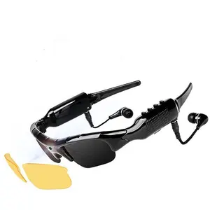 Kacamata hitam Video musik kamera olahraga perekam bebas genggam TR90 kacamata berkendara sepeda earphone headphone headset