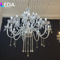 Lustres en cristal acrylique LEDA pour mariage, style européen, pour pavillons de cérémonie, lumières décoratives