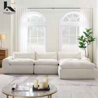 Modulares Ecksofa aus Kompressionsstoff L-Form Villa Wohnzimmer Chaiselongue Umweltfreundlicher Memory-Schaum Gepolstert