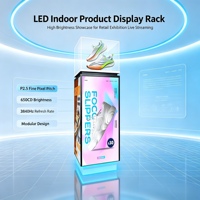 Écrans LED d'intérieur P2.5 à 4 faces, 320x800mm, 128x320px, 650cd, revêtement GOB, étanches et anti-collision, pour stand de salon professionnel, directement de l'usine