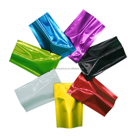 Sacs de soudure à chaud à dessus ouvert en feuille métallique colorée pour l'emballage de stockage des aliments avec des encoches de déchirure pochettes plates de couleur brillante