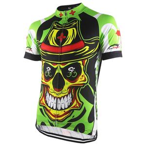 HIRBGOD Mens <span class=keywords><strong>Vintage</strong></span> Biker t-shirt scheletro <span class=keywords><strong>ciclismo</strong></span> Jersey ciclista che indossa Jersey Outdoor Full Zip abbigliamento da bicicletta - Product Image 2
