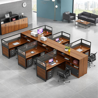 Bureau commercial moderne pour deux personnes Bureau extensible en bois Poste de travail pour ordinateur