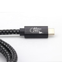Nouveau câble USB4 USB-C certifié RoHS 40 Gbps 1 m noir 240 W 5 A à charge rapide avec blindage tressé et gaine en PVC pour appareil photo et ordinateur