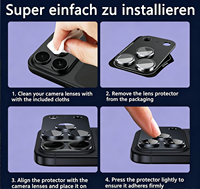 Protection d'objectif d'appareil photo pour iPhone 17 18 Pro Max, verre trempé 9H+ en alliage d'aluminium dépoli, protection intégrée de l'appareil photo
