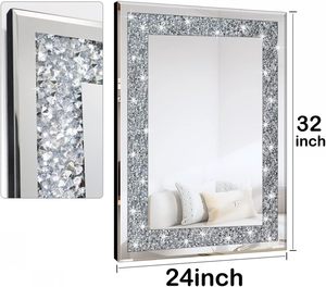 Wholesale Modern Gold 3 Colors Crushed Diamond Design 80x120cm MDF Furniture <b>Wall</b> <b>Mirror</b> <b>for</b> Living Room - Product Image 3