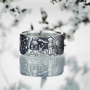 F670 Vintage Silver Plated <b>Cartoon</b> <b>Ring</b> Unisex Fashion Gift Jewelry - Product Image 6