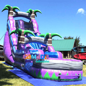 Glissière d'eau gonflable de marbre de château de jungle de palmier glissière d'eau jaune de <span class=keywords><strong>maison</strong></span> de rebond de 16ft <span class=keywords><strong>avec</strong></span> la <span class=keywords><strong>piscine</strong></span> d'eau pour l'été - Product Image 6